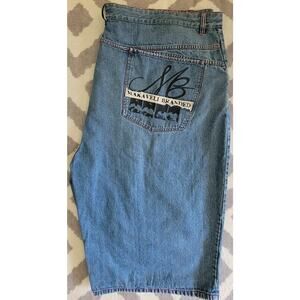 Makaveli Branded Men Baggy Denim Jean Shorts Tupac Shakur 2pac RARE Vtg Sz 52